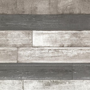 Dustin Grey Wood Paper Strippable Roll Wallpaper (Covers 56.4 sq. ft.)