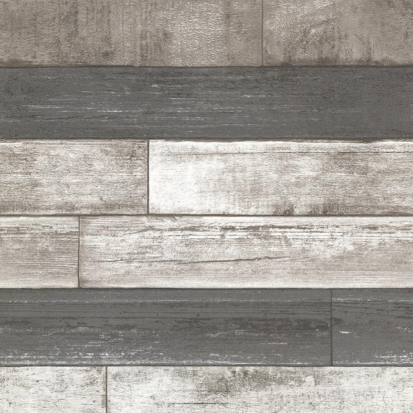 Brewster Dustin Grey Wood Grey Wallpaper Sample