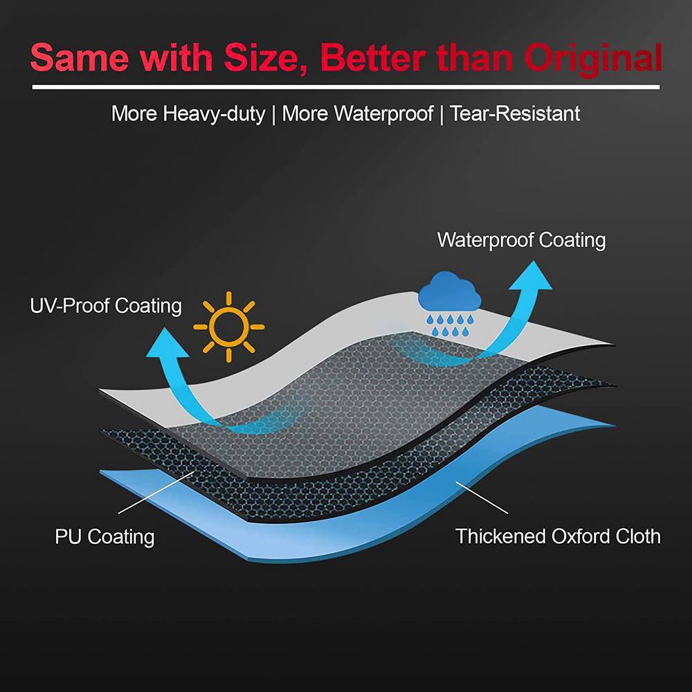 Black Heavy-Duty Waterproof Grill Cover for Portable Grills