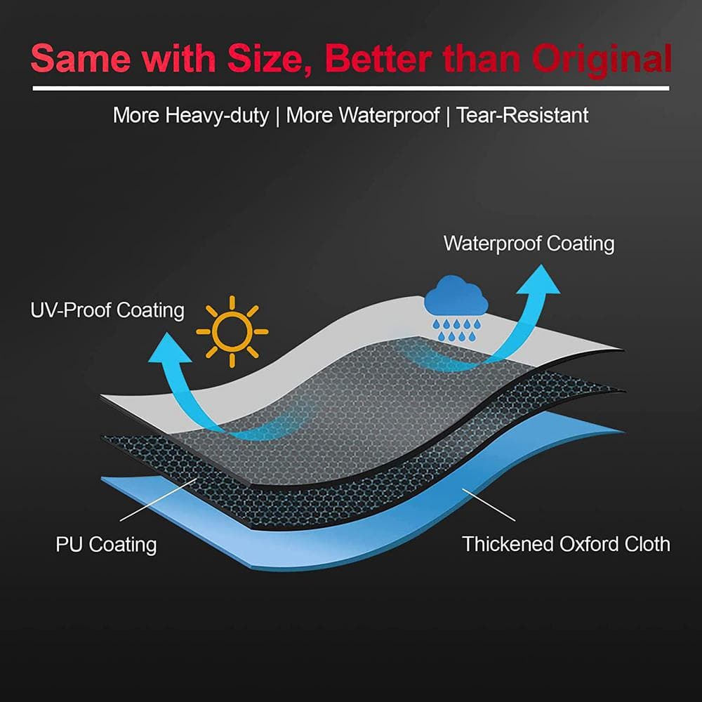 82-Inch Black Heavy-Duty Waterproof BBQ Grill Cover