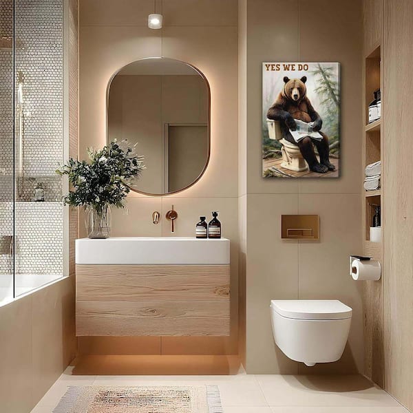 Bear Bathroom Wall Art Funny Bear Pictures Wall Decor Forest