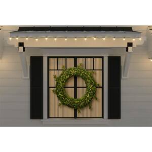 36 in Elegant Battery Operated Noble Fir LED Pre-Lit Artificial Wreath with Timer and 50-Micro Dot Light