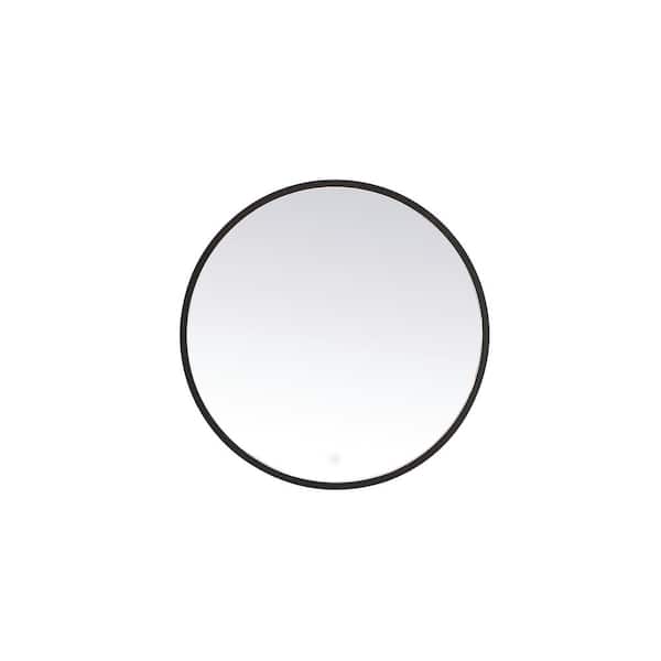 Unbranded Timeless Home 28 in. W x 28 in. H Aluminum Black LED Mirror