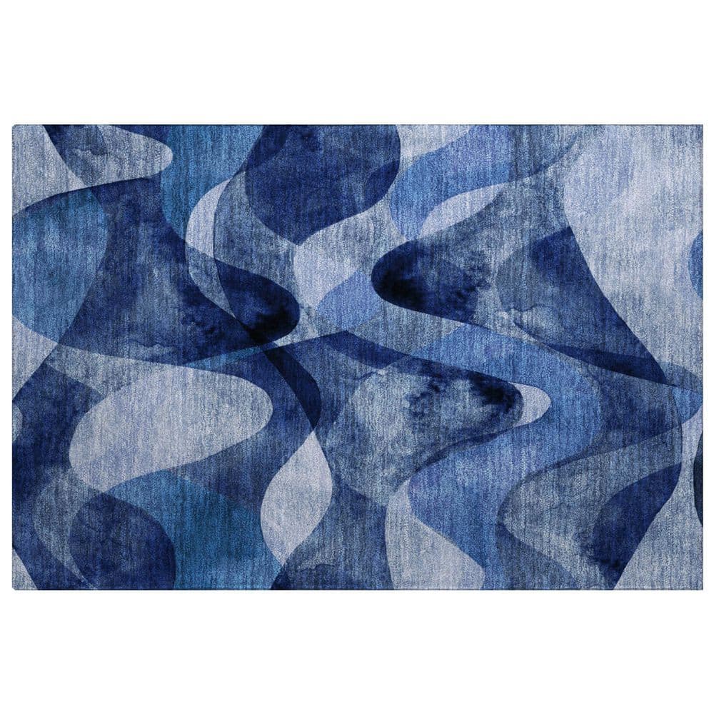 Dream Shag Premium Machine Washable Abstract ADS536 Navy 2 ft. x 3 ft. Accent Rug price history on PriceWatchPro