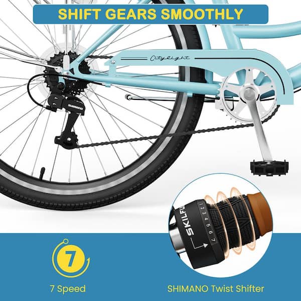 BOZTIY 26 in. 7 Speed Commute Bike Beach Cruiser Bike for Adult BOZTIY 26 in. 7 Speed Commute Bike Beach Cruiser Bike for Adult