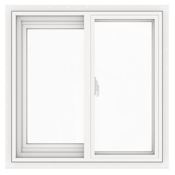 JELD-WEN 23.5 in. x 23.5 in. V-2500 Series White Vinyl Left-Handed Sliding Window with Fiberglass Mesh Screen