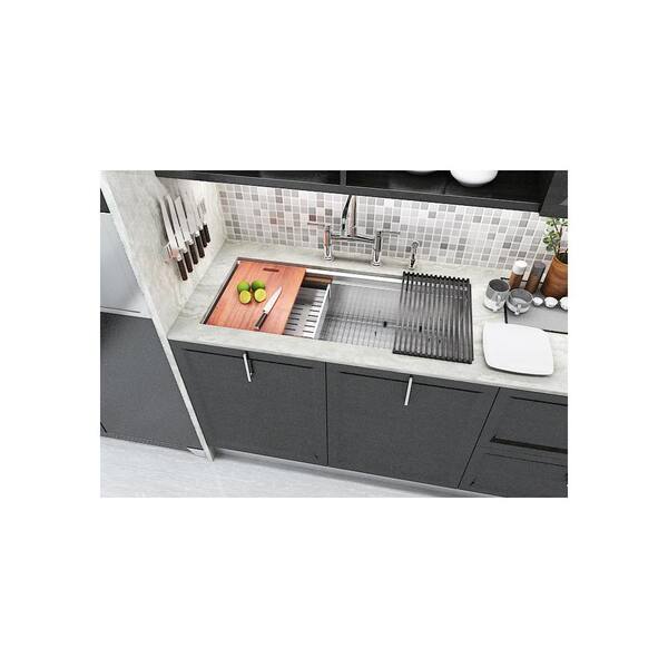 eModernDecor Workstation 36 in. Undermount 16 Gauge Single