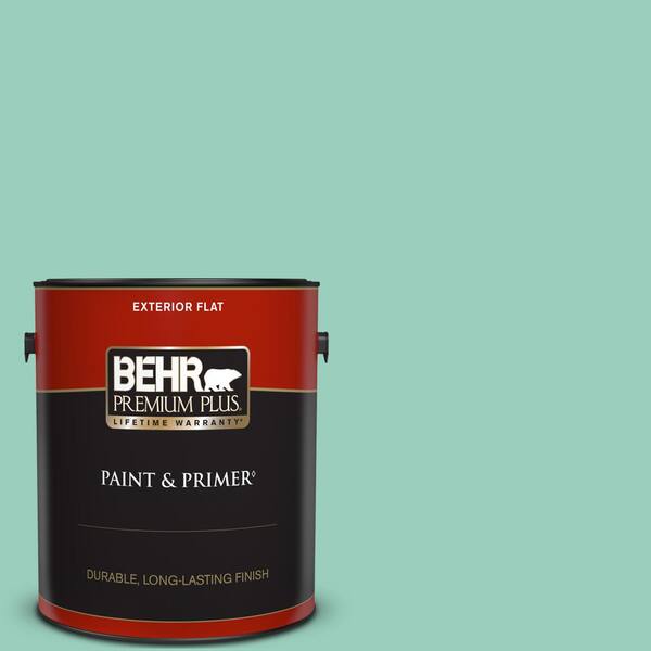 BEHR PREMIUM PLUS 1 gal. Home Decorators Collection #HDC-SM14-6 Thermal Aqua Flat Exterior Paint & Primer
