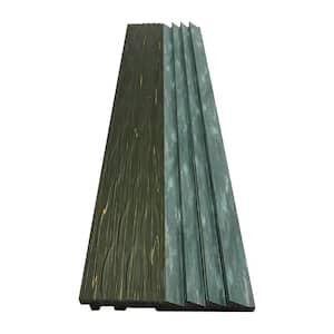 94.5 in. x 4.8 in. x 0.5 in. Acoustic Vinyl Wall Cladding Siding Board in Rustic Green Color (Set of 4-Piece)