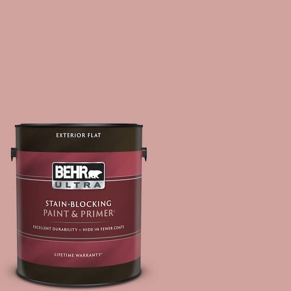 BEHR ULTRA 1 gal. #S150-3 Rose Pottery Flat Exterior Paint & Primer