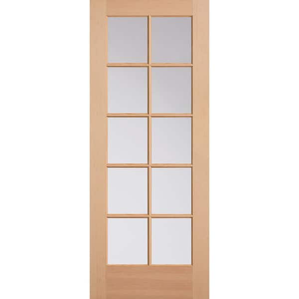 Masonite 32 in. x 80 in. 10 Lite Unfinished Fir Front Exterior Door Slab