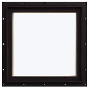 24 in. x 24 in. W-5500 Picture Wood Clad Window with Black Exterior/Unfinished Interior