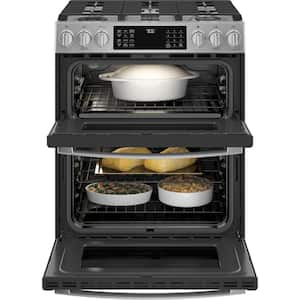 6.7 cu. ft. Smart Slide-In Double Oven Gas Range with Convection Oven in Fingerprint Resistant Stainless Steel