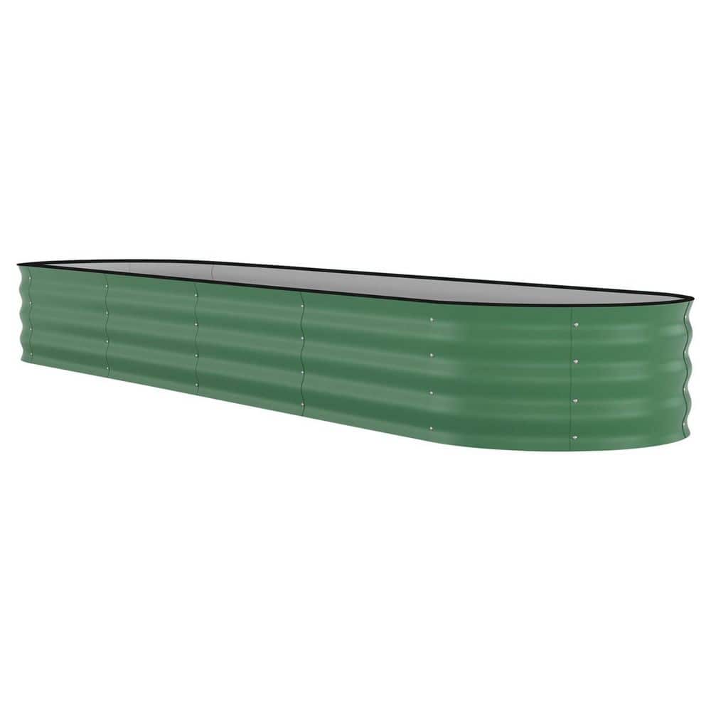 8 ft. x 2 ft. x 1.5 ft. Outdoor Oval Galvanized Steel Green Raised Garden Bed with Open Bottom price history on PriceWatchPro
