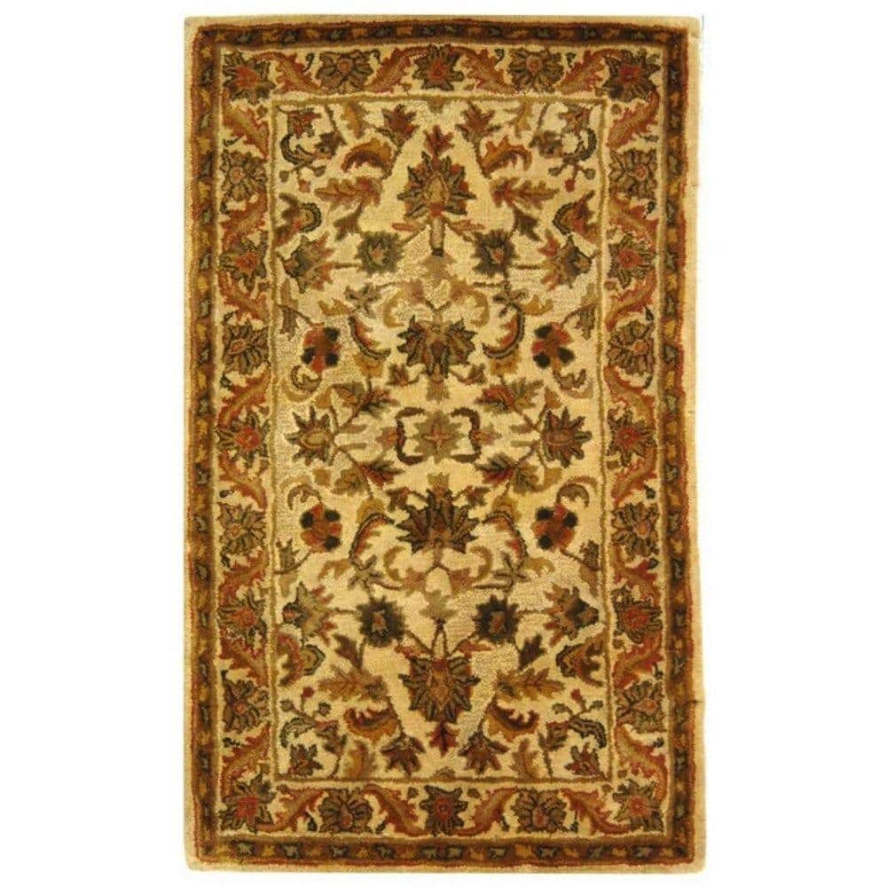 Handmade Gold Wool Tufted Reversible Rug, 4' x 6'