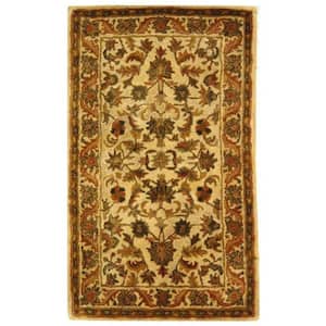 Antiquity Gold 4 ft. x 6 ft. Border Floral Solid Area Rug