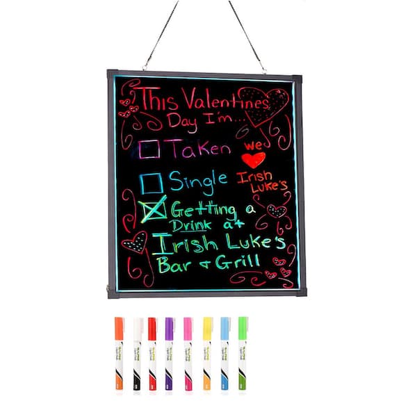 Alpine Industries 24 in. x 32 in. LED Illuminated Hanging Message Writing Board