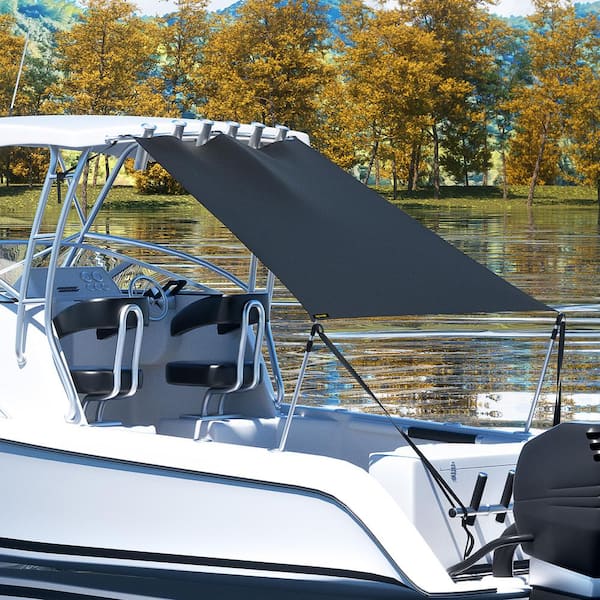 T-Top Sun Shade Kit 6 ft. x 7 ft. UV-Proof 600D T-top Extension Kit with Rustproof Telescopic Poles for T-Top Bimini Top