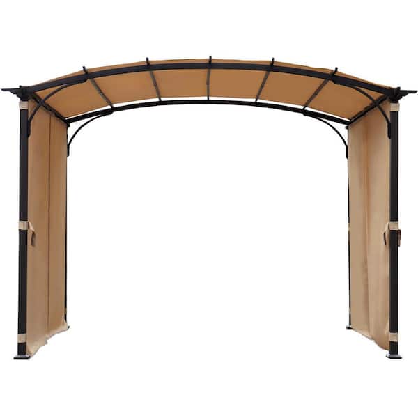 Tenleaf 9 ft. x 11 ft. khaki Arched Outdoor Waterproof Sunshade Shelter Gazebo with Steel Frame