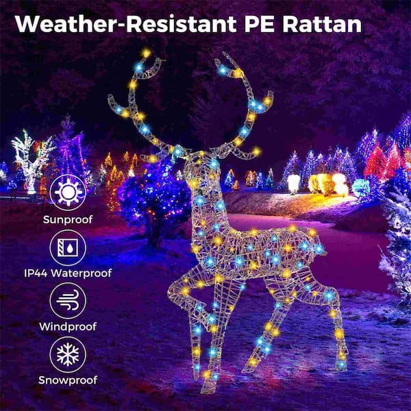 Costway 4.6 ft. 300-Count Bright LED Lights Zip Ties