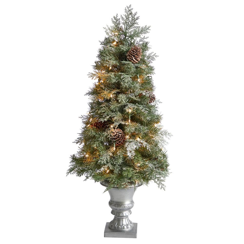 Nearly Natural 4 ft. English Pine Artificial Christmas Tree with 100