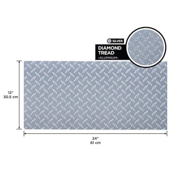 12 in. x 24 in. x .073 in. Diamond Tred Aluminum Sheet Metal in Silver