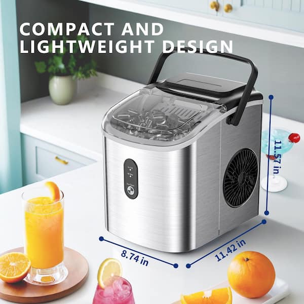 SIMZLIFE 9 in. 26.5lbs/24H Bullet Ice Countertop Portable Ice