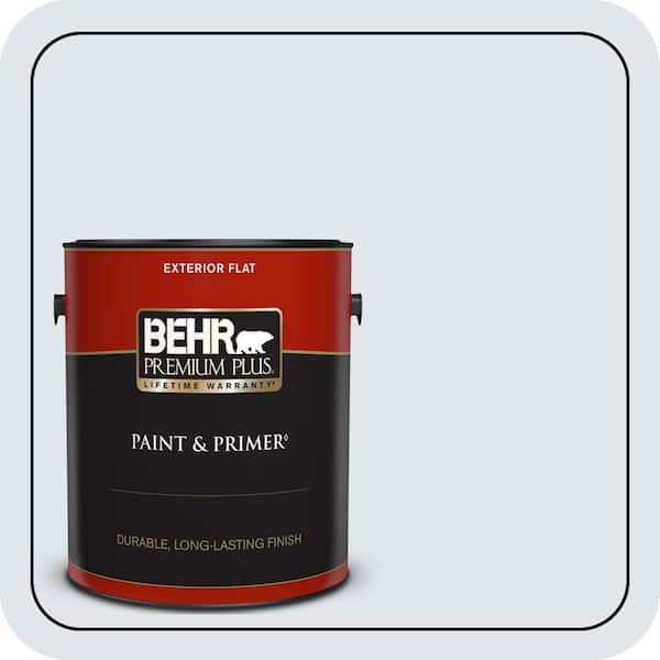 BEHR PREMIUM PLUS 1 gal. #590E-1 Lavender Ice Flat Exterior Paint & Primer