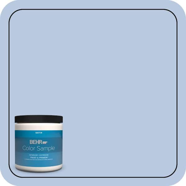 BEHR PREMIUM PLUS 8 oz. #590C-3 Mystic River Satin Enamel Interior/Exterior Paint & Primer Color Sample