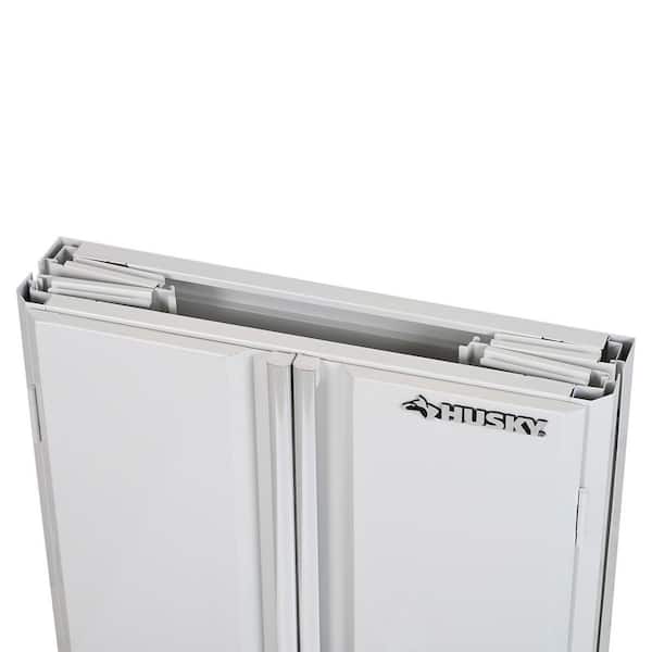 Husky - HUSKY 28 in. W x 30 in. H x 12 in. D Folding System 22-Gauge Steel 1-Shelf Wall Mounted Garage Cabinet in White Gloss