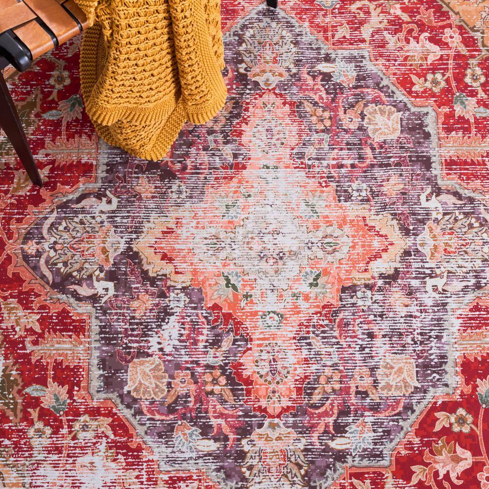 Tucson Easy-Care Red Synthetic 3x5 Area Rug