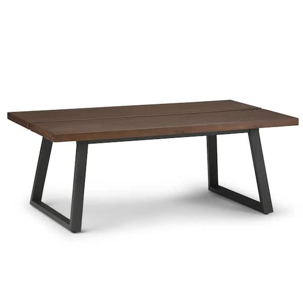Simpli Home Adler 49 in. Brown Large Rectangle Wood Coffee Table