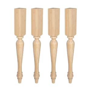 35-1/4 in. x 3-1/2 in. Unfinished North American Solid Hardwood Kitchen Island Leg (Pack of 4)
