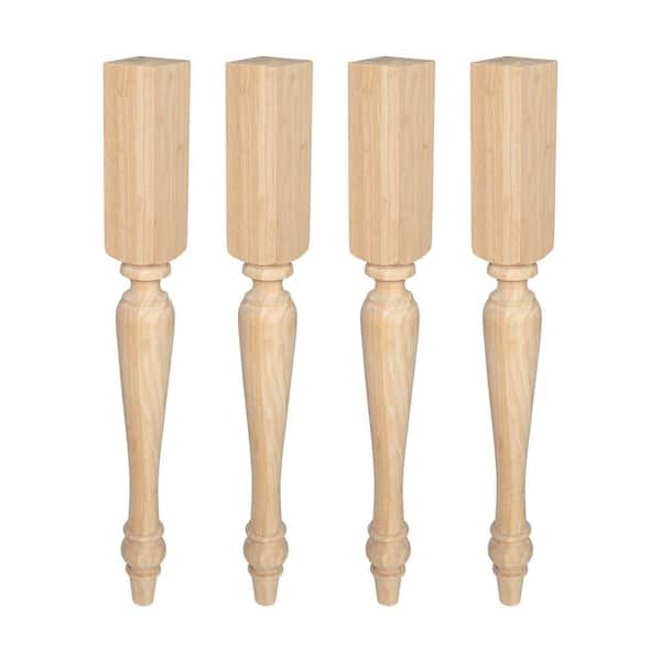 American Pro Decor 35-1/4 in. x 3-1/2 in. Unfinished North American Solid Hardwood Kitchen Island Leg (Pack of 4)