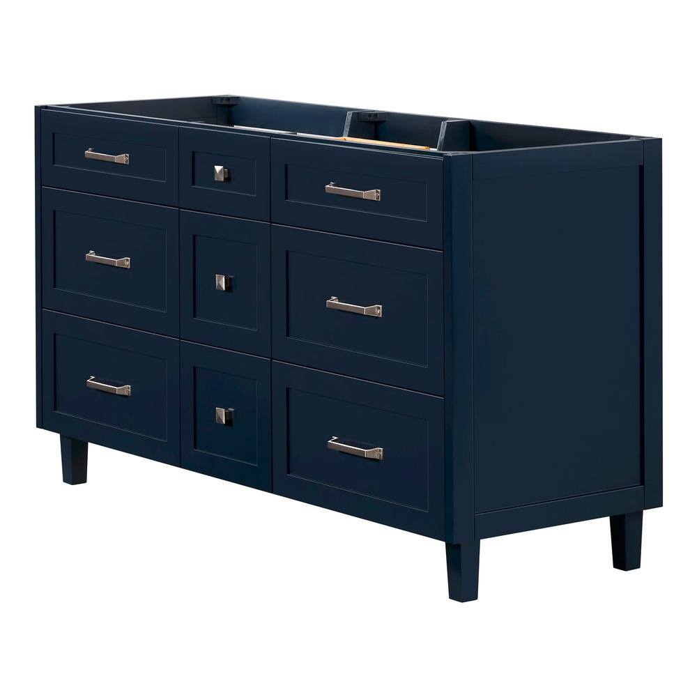 Midnight Blue 60" Double Freestanding Wood Vanity Cabinet