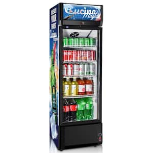 23.5 in. 9 cu. ft. Commercial Display Refrigerator in Black with Glass Door, LED Light