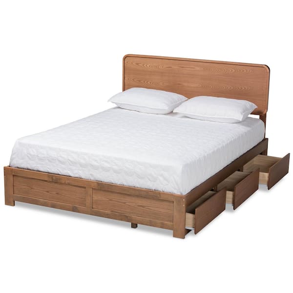 Walnut storage deals bed