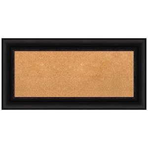 Parlor Black 35.62 in. x 17.62 in. Framed Corkboard Memo Board