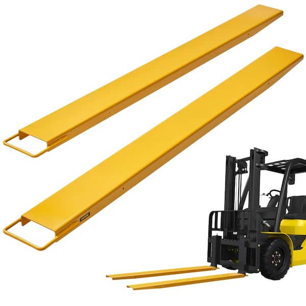 VEVOR Pallet Fork Extensions 72 in. L x 5.5 in. W Heavy-Duty Carbon Steel Fork Extensions for Forklifts (1-Pair, Yellow)
