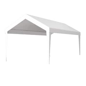 10 ft. x 20 ft. White Canopy with 72-Elastic Buckles Suit for Garage Shelter Frame is Not Included