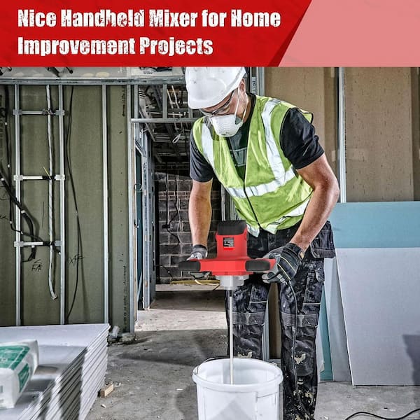 2100W Handheld Electric Concrete Mixer 6-Speed Mud Stirring Tool for Cement Mortar Paint Plaster Grout Thinset Fodder