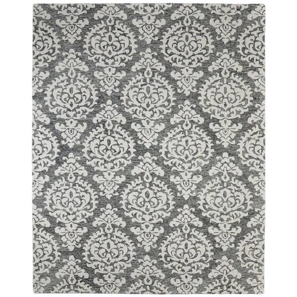 Black 9 x 12 ft. Tufted Floral Rectangle Indoor Area Rug