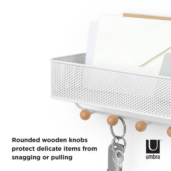 Estique Shelf with Hooks - Modern Entryway Organizer & Storage – Umbra