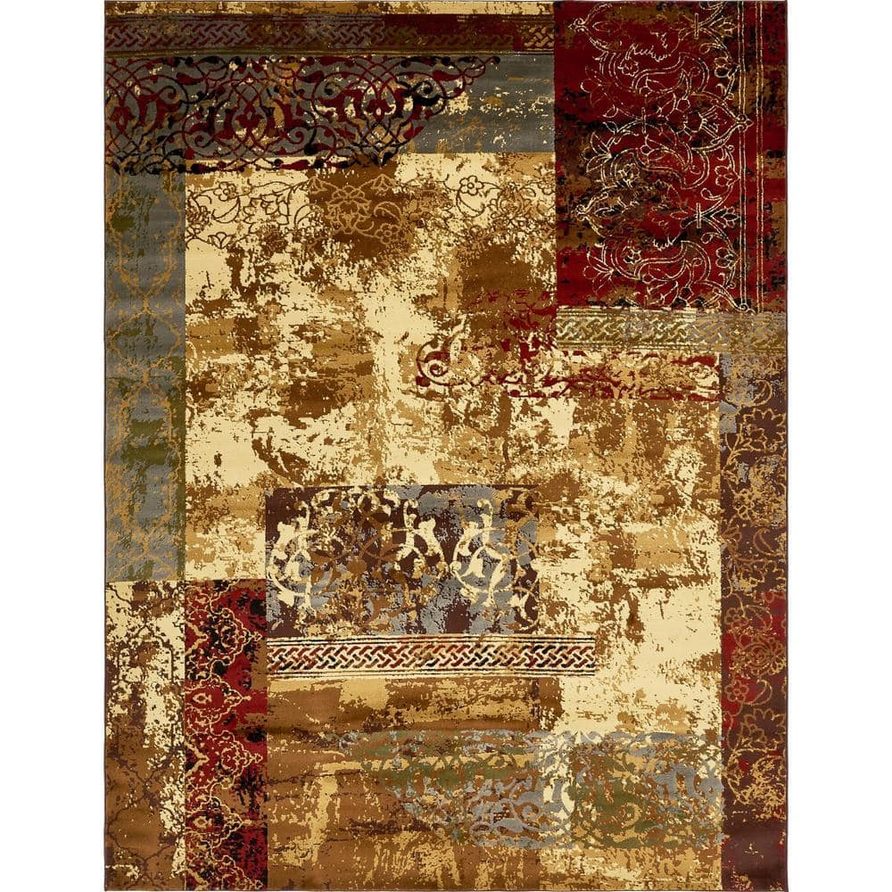 Braided Black Geometric 9' x 12' Synthetic Rectangular Rug