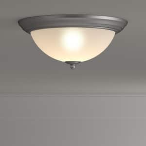 13 in. 2-Light White Flush Mount (8-Pack)