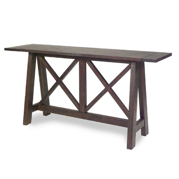 Progressive Furniture Vineyard Distressed Root Beer Console Table