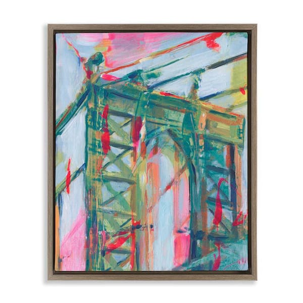 Stupell Industries Bridge Arch Abstraction by Ethan Harper Brown Floater Frame Architecture Graphic Art Print 31 in. x 25 in.