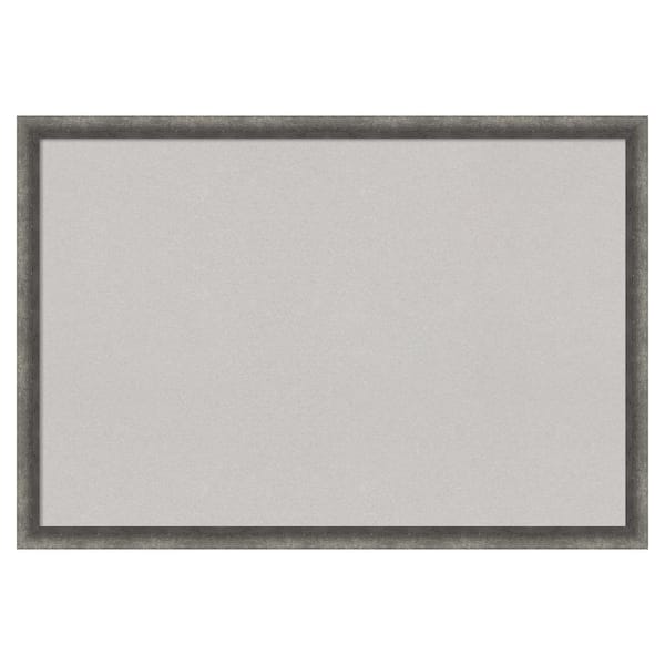 Amanti Art Burnished Concrete Narrow Wood Framed Grey Corkboard 38 in ...