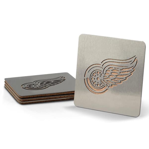 4 in. NHL Detroit Red Wings Metallics Coasters (Set of 4)