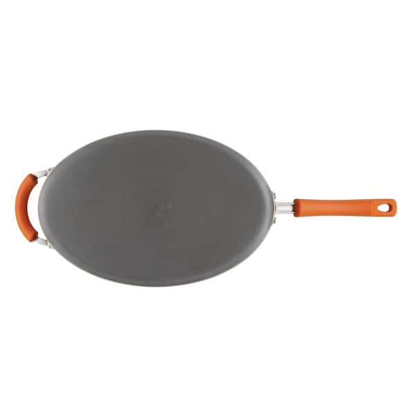 Rachael Ray Classic Brights 14 in. Hard-Anodized Aluminum Nonstick Skillet in Orange and Gray